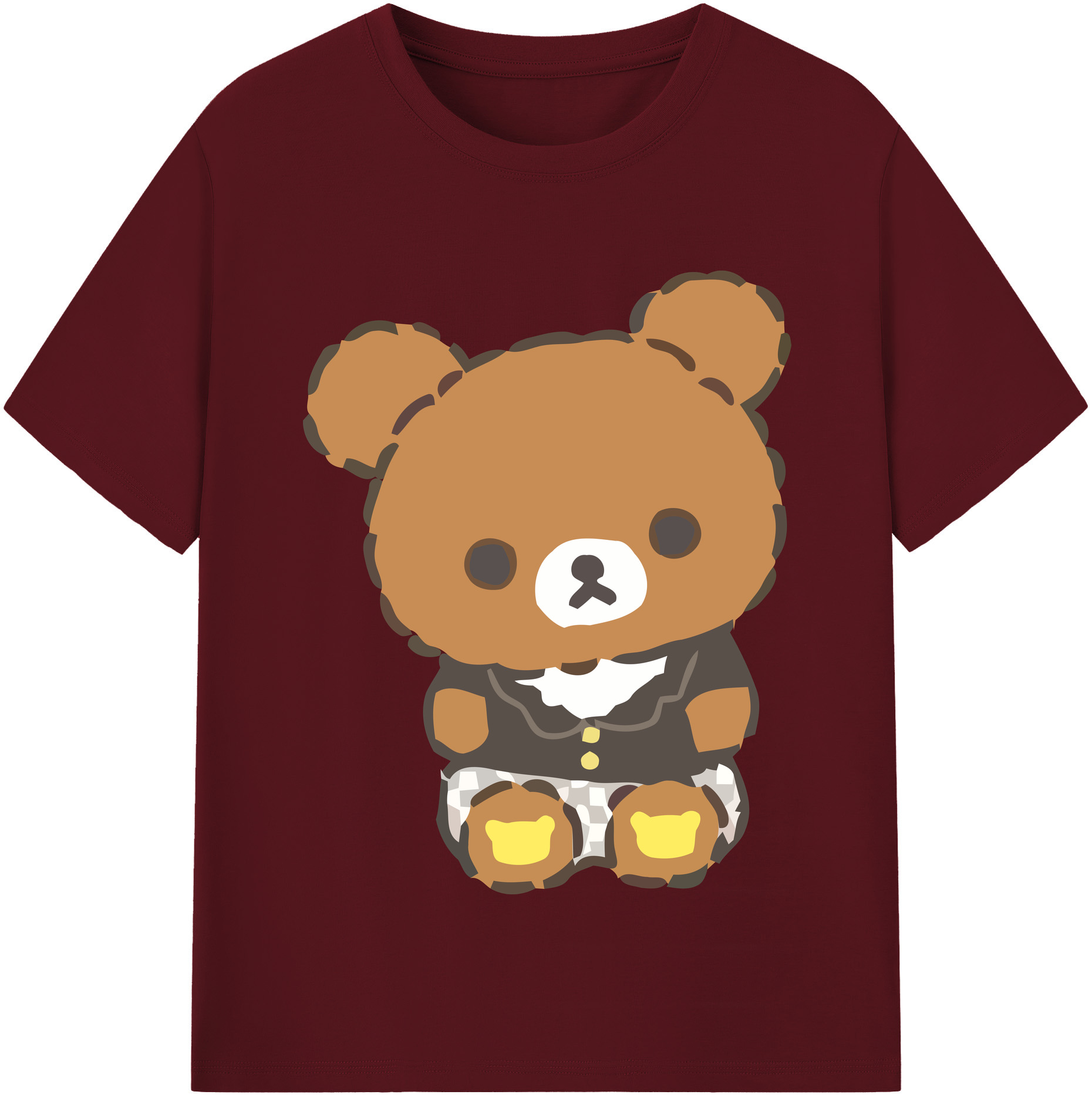 （画像用） リラックマ リラックマ キイロイトリ Rilakkuma Korilakkuma Kiiroitori 綿100％半袖Tシャツ（フロントプリント）
